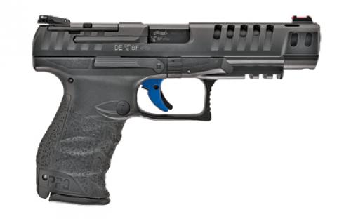 Walther PPQ Q5 Match, Striker Fired, Semi-automatic, Polymer Frame Pistol, Full Size, 9MM, 5" Barrel, Black, Fiber Optic Front and Adjustable Rear Sight, 15 Rounds, 3 Magazines, Optics Ready (Mounting Plate Not Included) 2846926