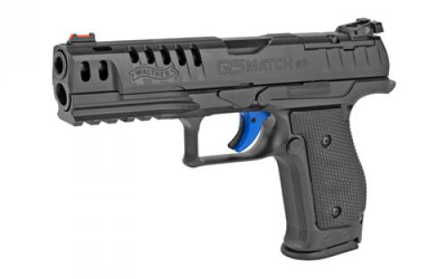 Walther PPQ Q5 Match SF, Striker Fired, Semi-automatic, Metal Frame Pistol, Full Size, 9MM, 5" Barrel, Steel, Black, Fiber Optic Front and Adjustable Rear Sight, 15 Rounds, 3 Magazines, Optics Ready (Mounting Plate Not Included) 2846942