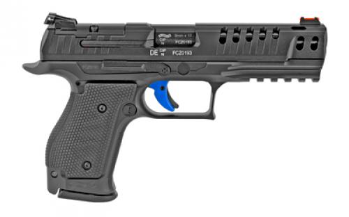 Walther PPQ Q5 Match SF, Striker Fired, Semi-automatic, Metal Frame Pistol, Full Size, 9MM, 5" Barrel, Steel, Black, Fiber Optic Front and Adjustable Rear Sight, 10 Rounds, 3 Magazines, Optics Ready (Mounting Plate Not Included) 2851075