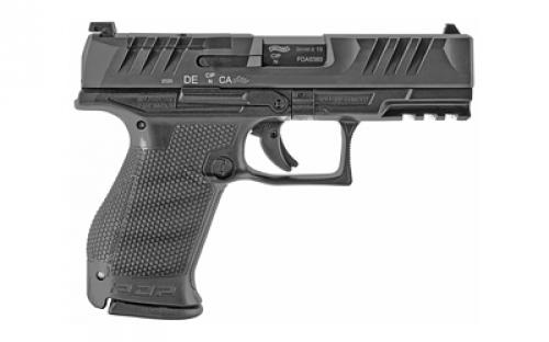 Walther PDP, Striker Fired, Semi-automatic, Polymer Frame Pistol, Compact, 9MM, 4" Barrel, Black, Adjustable Rear Sight, 15 Rounds, Optics Ready 2851229