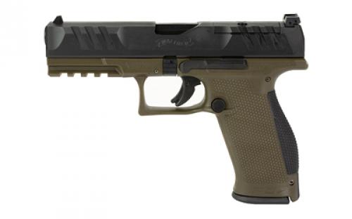 Walther PDP, Striker Fired, Semi-automatic, Polymer Frame Pistol, Full Size, 9MM, 4.5 Barrel, Black Slide/Green Frame, Adjustable Rear Sight, Optics Ready, 18 Rounds, BLEM (Case Damaged) 2858363