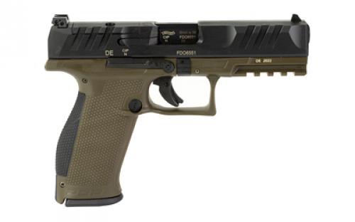 Walther PDP, Striker Fired, Semi-automatic, Polymer Frame Pistol, Full Size, 9MM, 4.5" Barrel, Black Slide/Green Frame, Adjustable Rear Sight, Optics Ready, 18 Rounds, BLEM (Case Damaged) 2858363