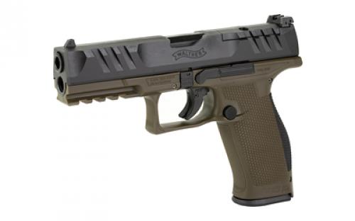 Walther PDP, Striker Fired, Semi-automatic, Polymer Frame Pistol, Full Size, 9MM, 4.5" Barrel, Black Slide/Green Frame, Adjustable Rear Sight, Optics Ready, 18 Rounds, BLEM (Case Damaged) 2858363