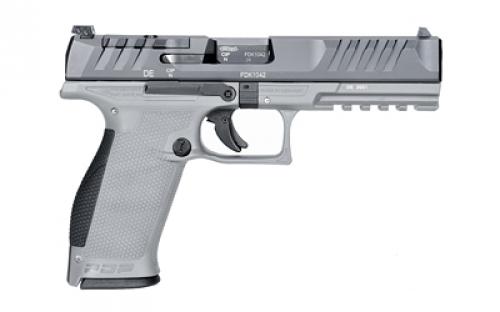 Walther PDP, Striker Fired, Semi-automatic, Polymer Frame Pistol, Full Size, 9MM, 5" Barrel, Black Slide/Gray Frame, Adjustable Rear Sight, Optics Ready, 18 Rounds 2858401