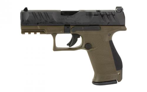 Walther PDP, Striker Fired, Semi-automatic, Polymer Frame Pistol, Compact, 9MM, 4 Barrel, Black Slide/Green Frame, Adjustable Rear Sight, Optics Ready, 15 Rounds 2858428