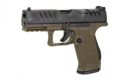 Walther PDP, Striker Fired, Semi-automatic, Polymer Frame Pistol, Compact, 9MM, 4" Barrel, Black Slide/Green Frame, Adjustable Rear Sight, Optics Ready, 15 Rounds 2858428