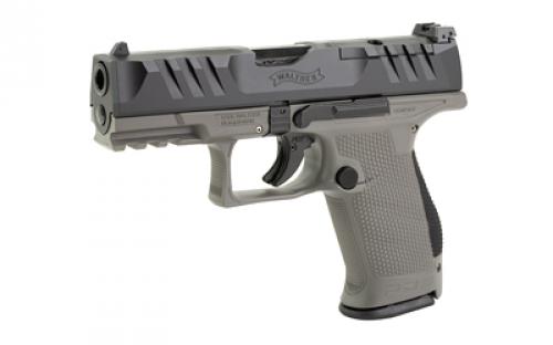 Walther PDP, Striker Fired, Semi-automatic, Polymer Frame Pistol, Compact, 9MM, 4" Barrel, Black Slide/Gray Frame, Adjustable Rear Sight, Optics Ready, 15 Rounds 2858436