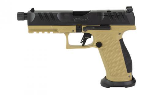 Walther PDP Pro, Striker Fired, Semi-automatic, Polymer Frame Pistol, Full Size, 9MM, 5.1 Threaded Barrel, Matte Finish, Black Slide, Flat Dark Earth Frame, Adjustable Rear Sight, Optics Ready, 18 Rounds, 2 Magazines 2876582