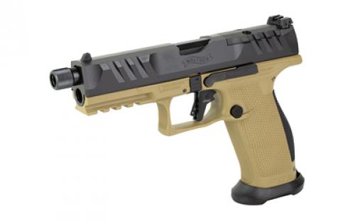 Walther PDP Pro, Striker Fired, Semi-automatic, Polymer Frame Pistol, Full Size, 9MM, 5.1" Threaded Barrel, Matte Finish, Black Slide, Flat Dark Earth Frame, Adjustable Rear Sight, Optics Ready, 18 Rounds, 2 Magazines 2876582