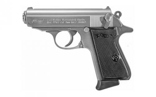 Walther PPK/S, Semi-automatic, Metal Frame Pistol, Compact, 380ACP, 3.3 Barrel, Steel, Stainless, Fixed Sights, 7 Rounds, 2 Magazines 4796004
