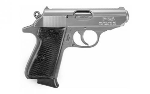 Walther PPK/S, Semi-automatic, Metal Frame Pistol, Compact, 380ACP, 3.3" Barrel, Steel, Stainless, Fixed Sights, 7 Rounds, 2 Magazines 4796004