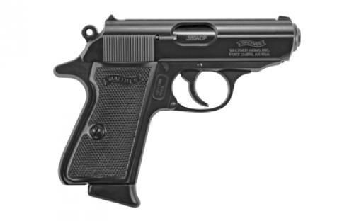Walther PPK/S, Semi-automatic, Metal Frame Pistol, Compact, 380ACP, 3.3" Barrel, Steel, Black, Fixed Sights, 7 Rounds, 2 Magazines 4796006