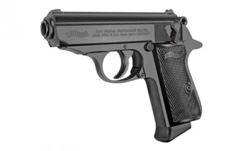 Walther PPK/S, Semi-automatic, Metal Frame Pistol, Compact, 380ACP, 3.3" Barrel, Steel, Black, Fixed Sights, 7 Rounds, 2 Magazines 4796006