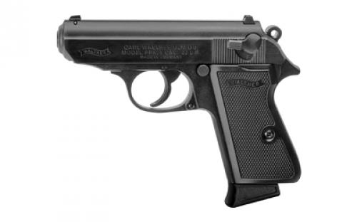 Walther PPK/S, Double Action/Single Action, Semi-automatic, Metal Frame Pistol, Compact, 22LR, 3.3 Barrel, Alloy, Black, Plastic Grips, Fixed Sights, 10 Rounds, 1 Magazine 5030300