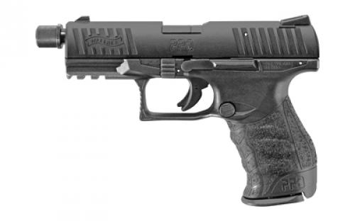 Walther PPQ M2, Striker Fired, Semi-automatic, Polymer Frame Pistol, Full Size, 22LR, 4 Threaded Barrel, Black, Fixed Sights, 12 Rounds, 2 Magazines 5100301