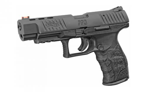 Walther PPQ M2, Striker Fired, Semi-automatic, Polymer Frame Pistol, Full Size, 22LR, 5" Threaded Barrel, Black, Fiber Optic Front Sight, 12 Rounds, 2 Magazines 5100302