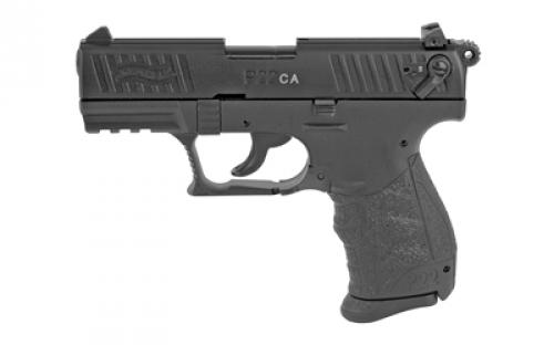 Walther P22-CA, Double Action/Single Action, Semi-automatic, Polymer Frame Pistol, Compact, 22LR, 3.4 Barrel, Black, Adjustable Sights, 10 Rounds, 2 Magazines 5120333