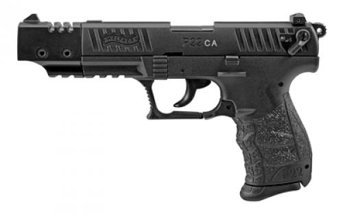 Walther P22-CA, Double Action/Single Action, Semi-automatic, Polymer Frame Pistol, Compact, 22LR, 5 Barrel, Black, Adjustable Sights, 10 Rounds, 2 Magazines 5120334