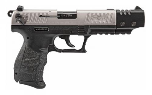 Walther P22-CA, Double Action/Single Action, Semi-automatic, Polymer Frame Pistol, Compact, 22LR, 5" Barrel, Nickel, Adjustable Sights, 10 Rounds, 2 Magazines 5120337