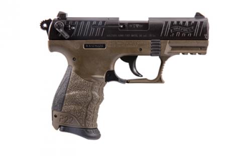 Walther P22-CA, Double Action/Single Action, Semi-automatic, Polymer Frame Pistol, Compact, 22LR, 3.4" Barrel, Tungsten Frame with Black Slide, Adjustable Sights, 10 Rounds, 2 Magazines 5120365