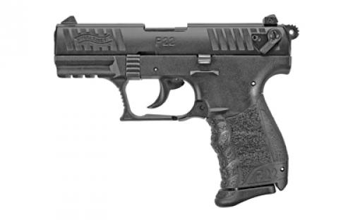 Walther P22Q, Double Action/Single Action, Semi-automatic, Polymer Frame Pistol, Compact, 22LR, 3.4 Barrel, Black, 3 Dot Polymer Sights, 10 Rounds, 2 Magazines 5120700