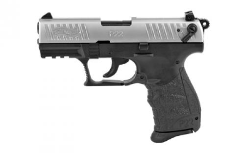 Walther P22Q, Double Action/Single Action, Semi-automatic, Polymer Frame Pistol, Compact, 22LR, 3.42 Barrel, Nickel Slide, 3 Dot Polymer Sights, 10 Rounds, 2 Magazines 5120725