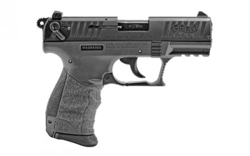 Walther P22Q, Double Action/Single Action, Semi-automatic, Polymer Frame Pistol, Compact, 22LR, 3.42" Barrel, Tungsten Gray, 3 Dot Polymer Sights, 10 Rounds, 2 Magazines 5120765