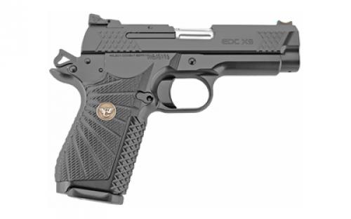 Wilson Combat EDCX9, Single Action Only, Semi-automatic, Compact, 9MM, 4" Barrel, Black DLC Finish, Green Fiber Optic Sights, Manual Safety, 15 Rounds, Non-Lightrail, 2 Magazines EDCX-CP-9