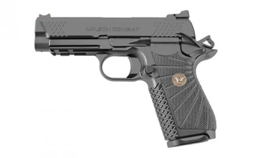 Wilson Combat EDCX9, Single Action Only, Semi-automatic, Compact, 9MM, 4 Barrel, Black DLC Finish, Green Fiber Optic Sights, Manual Safety, 15 Rounds, Lightrail EDCX-CPR-9