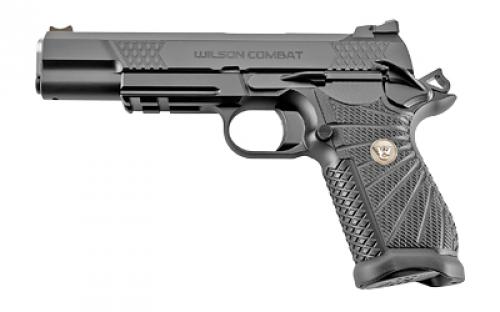 Wilson Combat EDCX9L, Single Action, Semi-automatic, Metal Frame Pistol, Long Slide, 9MM, 5 Barrel, Aluminum, DLC Finish, Black, G10 Grips, Manual Safety, Fiber Optic Front Sight, 15 Rounds EDCX-LP-9