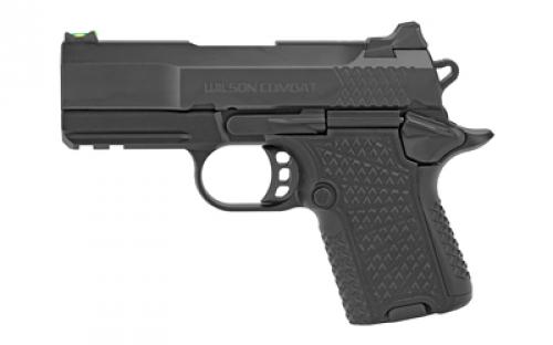 Wilson Combat SFX9, Semi-automatic, Sub-Compact, 9MM, Metal Frame Pistol, 3.25 Barrel, Aluminum, DLC Finish, Black, Mag Out Safety, 15 Rounds, 2 Magazines, Lightrail SFX9-SCR3A
