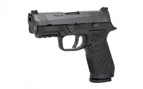 Wilson Combat Wilson Combat P320 Carry, Semi-automatic, Striker Fired, Carry, Polymer Frame Pistol, 9MM, 3.9" Barrel, DLC Finish, Black, Curved Trigger, Fiber Optic Front Sight, 17 Rounds, 2 Magazines SIG-WCP320C-9BATC