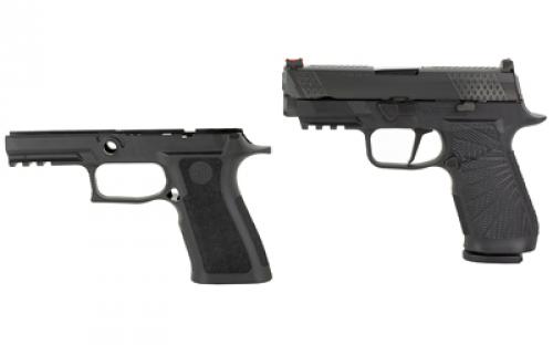 Wilson Combat Wilson Combat P320 Carry, Semi-automatic, Striker Fired, Carry, Polymer Frame Pistol, 9MM, 3.9 Barrel, DLC Finish, Black, Straight Trigger, Fiber Optic Front Sight, 17 Rounds, 2 Magazines SIG-WCP320C-9BATS