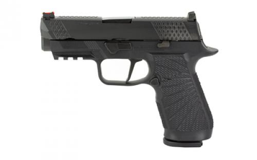 Wilson Combat Wilson Combat P320 Carry, Semi-automatic, Striker Fired, Carry, Polymer Frame Pistol, 9MM, 3.9" Barrel, DLC Finish, Black, Straight Trigger, Fiber Optic Front Sight, 17 Rounds, 2 Magazines SIG-WCP320C-9BATS