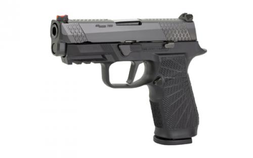 Wilson Combat Wilson Combat P320 Carry, Semi-automatic, Striker Fired, Carry, Polymer Frame Pistol, 9MM, 3.9" Barrel, DLC Finish, Black, Straight Trigger, Fiber Optic Front Sight, 17 Rounds, 2 Magazines SIG-WCP320C-9BATS