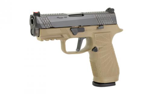 Wilson Combat WCP320, Semi-automatic, Striker Fired, Carry, 9MM, 3.9", Black, Tan, 17Rd, 2 Magazines, Straight trigger, Fiber Optic Front Sight, Poly, DLC SIG-WCP320C-9TATS