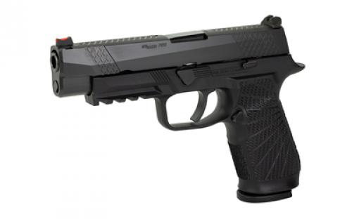 Wilson Combat WCP320, Semi-automatic, Striker Fired, Full Size, 9MM, 4.7, Black, 17Rd, 2 Magazines, Curved Trigger, Fiber Optic Front Sight, Poly, DLC SIG-WCP320F-9BATC