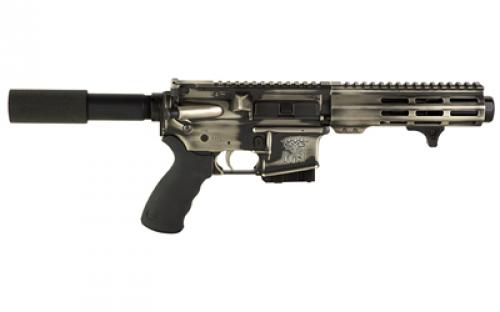WMD Guns Micro Beast, Forged, Semi-automatic, Pistol, 223 Remington/556NATO, 5" Barrel, 1:5 Twist, NiB-X Finish, Silver, Right Hand, 10 Rounds, 1 Magazine 1-NIBXARPISTOL-5-D