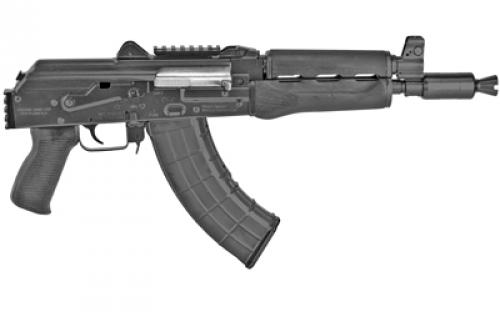 Zastava ZPAP92, Semi-automatic, AK Pistol, 7.62X39, 10" Chrome Lined Barrel, Matte Finish, Black, Polymer Grip, Wood Handguard, 30 Rounds, 1 Magazine, Bulged Trunnion, Booster Muzzle Device, Hinged Top Cover, Optics Rail, 1.5MM Receiver ZP92762PAM