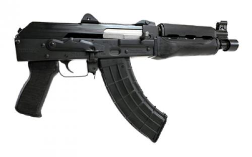 Zastava ZPAP92, Semi-automatic, AK Pistol, 7.62X39, 10 Chrome Lined Barrel, Matte Finish, Black, Polymer Grip, Red Wood Handguard, 30 Rounds, 1 Magazine, Bulged Trunnion, Hinged Top Cover, 1.5MM Receiver ZP92762SR