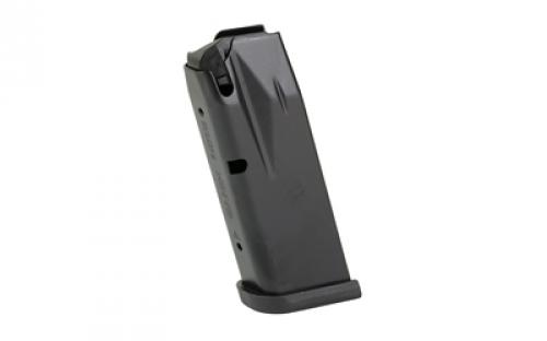 CANIK MC9 Magazine, 9MM, 12 Rounds, Fits Canik MC9, Matte Finish, Black, Includes Black Finger Rest Baseplate and Flush Baseplate MA2277
