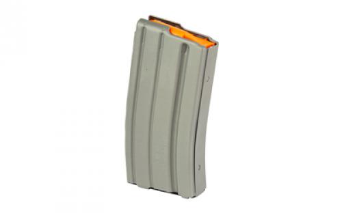 DURAMAG Magazine, 223 Remington/556NATO/300 Blackout, 20 Rounds, Fits AR-15, Orange AGF Follower, Aluminum, Gray 2023002178CPD