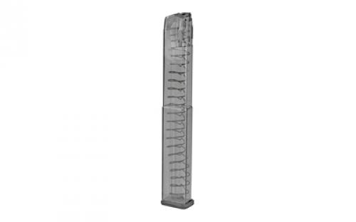 Elite Tactical Systems Group Magazine, 9MM, 40 Rounds, Fits Glock 17/19/19X/26/34/45, Clear GLK-18-40