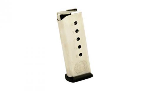 North American Arms Magazine, 380 ACP, 6 Rounds, Fits Guardian, Stainless MZ-380