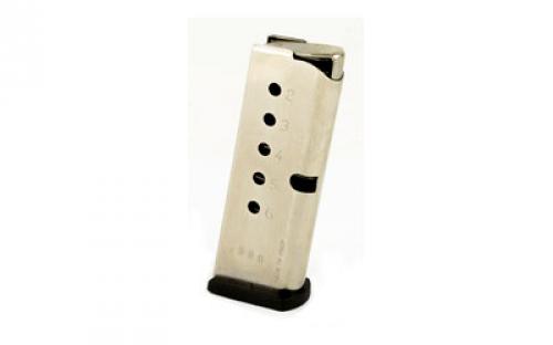 North American Arms Magazine, 380 ACP, 6 Rounds, Fits Guardian, Stainless MZ-380