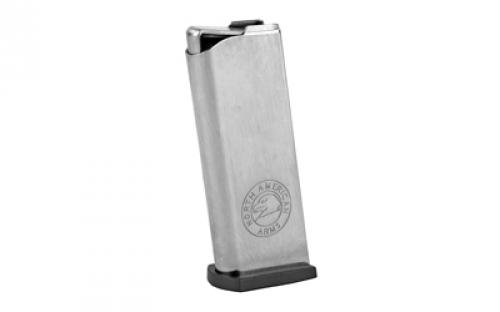 North American Arms Magazine, 25ACP/32ACP, 6 Rounds, Fits Guardian, Stainless Steel, Flat Base Plate MZ-32