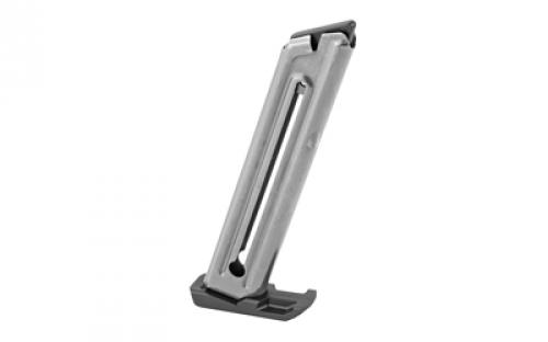 Ruger Magazine, 22LR, 10 Rounds, Fits Ruger MK III 22/45, E-nickel Finish 90229