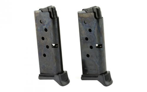 Ruger Magazine, 380ACP, 6 Rounds, Fits Ruger LCP II, 2 Pack, Steel, Black 90644