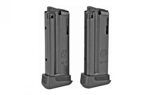 Ruger Magazine, 22LR, 10 Rounds, Fits Ruger LCP II, with Extended Floorplate, 2 Pack, Steel, Blued Finish 90697