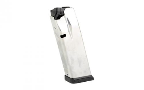 Springfield Magazine, 9MM, 15 Rounds, Fits Hellcat Pro, Silver Stainless Steel Body with Black Base Plate HCP5915
